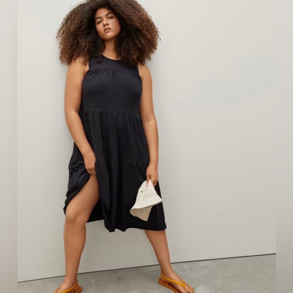 Everlane The Weekend Tiered Dress - Black